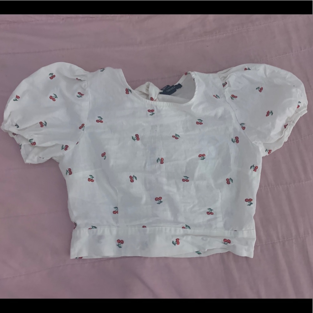 Cherry white blouse